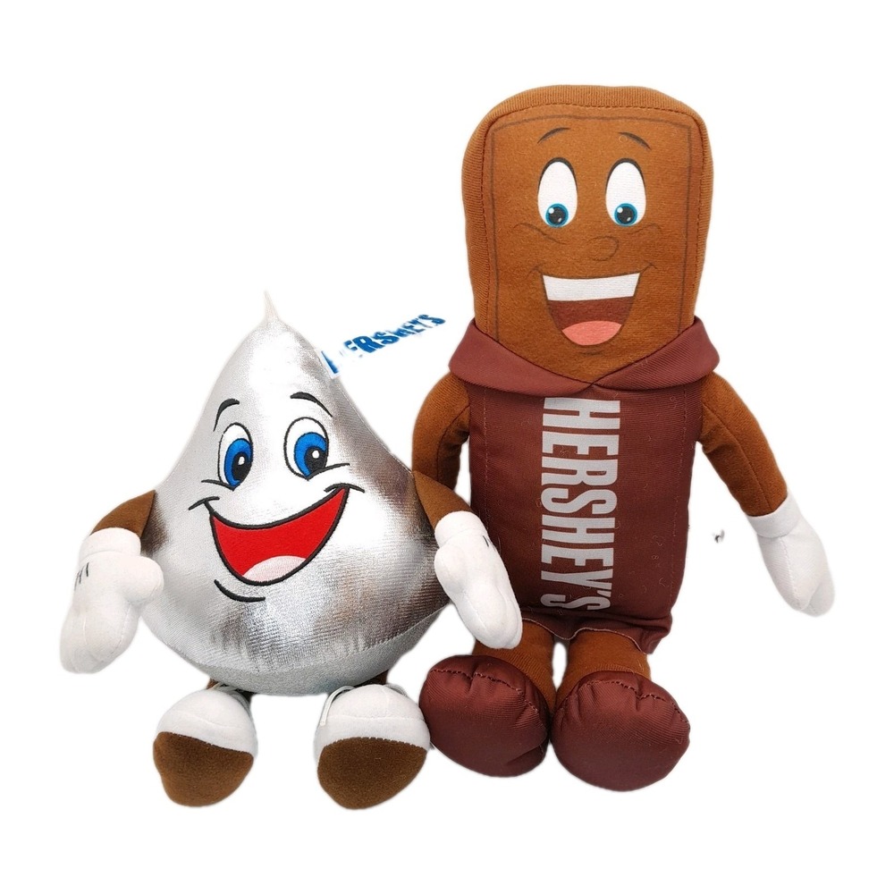 Lot Hershey‎ Park Hershey's Chocolate Candy Bar 14" & Chocolate Kiss 7" Plush